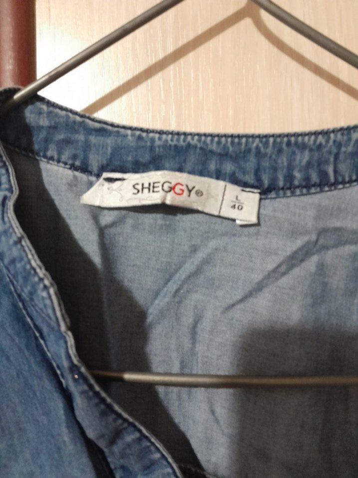 Mavi Kot Uzun Bohem Elbise - Görsel 3