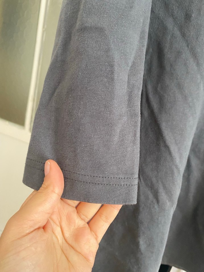 Gri Kadın Keten Uzun Kollu Tunik - Görsel 2