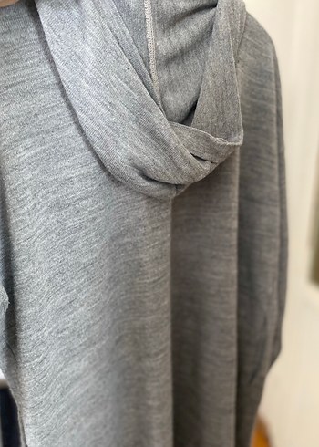 Gri Kadın Triko Midi kazak - Görsel 2