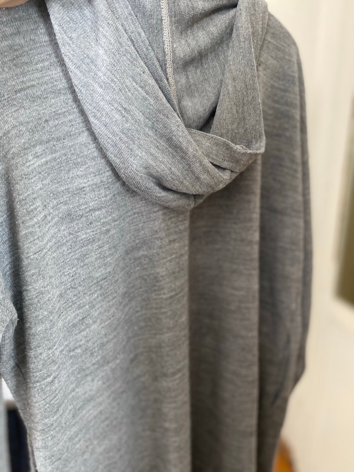 Gri Kadın Triko Midi kazak - Görsel 2