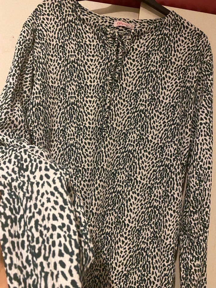 Zebra Desenli Uzun Kollu Kadın Bluz - Görsel 3