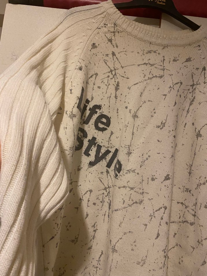 Beyaz Uzun Kollu Örgü Kadın Triko - Görsel 2