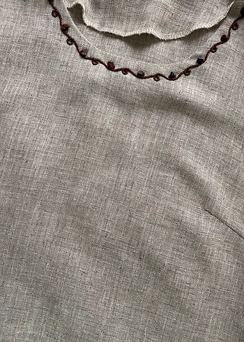 Bej Keten , Kısa Kollu - Görsel 2