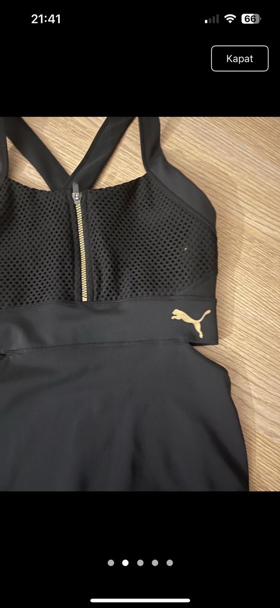 Fermuarlı Siyah Puma Kadın Mayo - Görsel 4