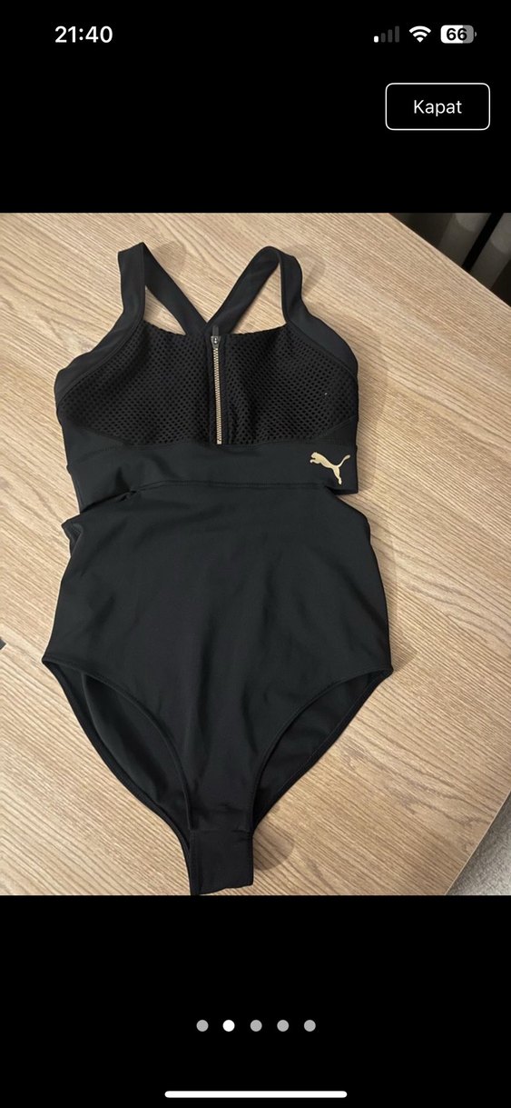 Fermuarlı Siyah Puma Kadın Mayo - Görsel 3