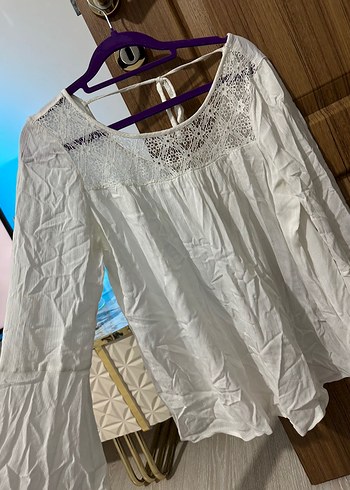 LC Waikiki Romantik Dantel Detayli Beyaz Uzun Kollu Bluz