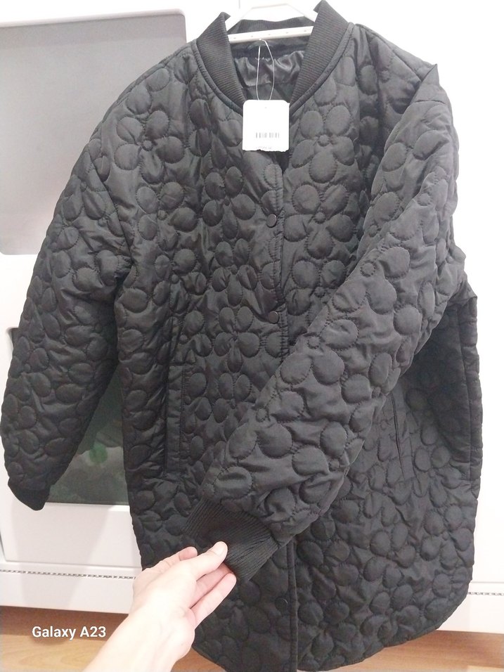 LCW Modest Uzun Kollu Siyah Kadın Mont - Görsel 5