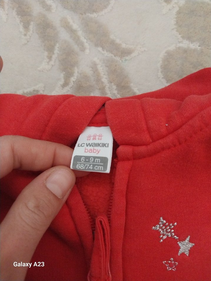 Kız Bebek Kırmızı alt üst takım 6 -9 ay - Görsel 4