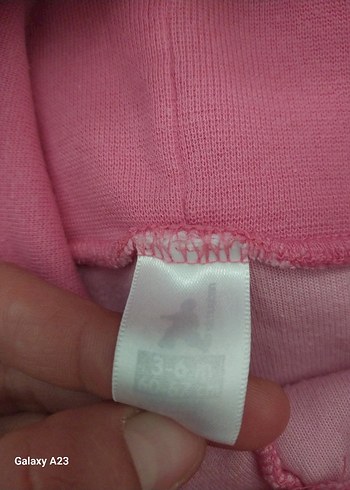 Pembe Kapüşonlu Fermuarlı Bebek Kız Takımı 3-6 ay - Görsel 3