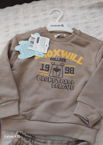 Erkek Bebek Kahverengi Sweatshirt ve Pantolon Takımı - Görsel 2