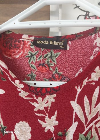 Bordo Uzun Kollu Bohem Desenli Elbise - Görsel 4