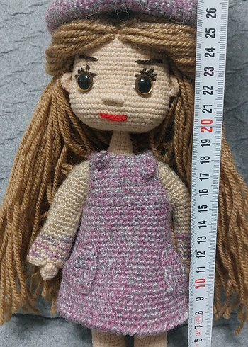 El Örgüsü Gri Elbise ve Şapkalı Bebek - Görsel 6