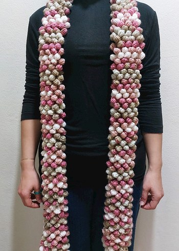 Renkli Örgü Kadın Şal - Görsel 2