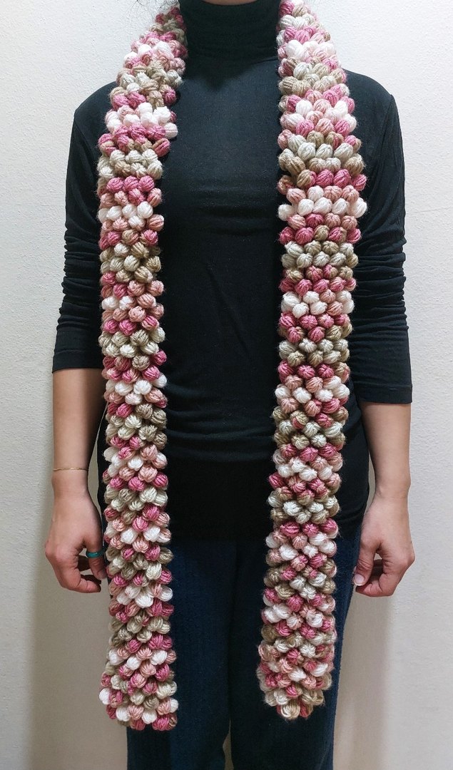 Renkli Örgü Kadın Şal - Görsel 2