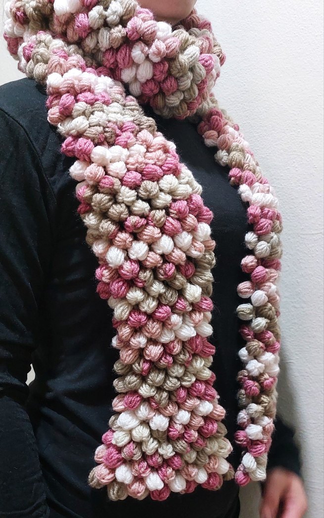 Renkli Örgü Kadın Şal - Görsel 3