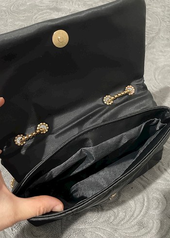 Zincir Detaylı Siyah Kadın Omuz Çantası - Görsel 2