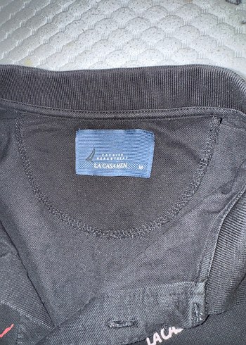 Düğmeli Siyah Baskılı Kısa Kollu Polo Tişört - Görsel 2