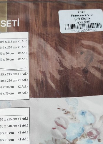 Uyku Seti Pastel Çiçek Desenli Beyaz Açık Mavi - Görsel 5