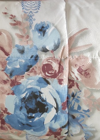 Uyku Seti Pastel Çiçek Desenli Beyaz Açık Mavi - Görsel 3