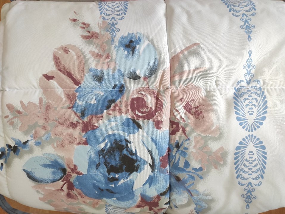 Uyku Seti Pastel Çiçek Desenli Beyaz Açık Mavi - Görsel 3