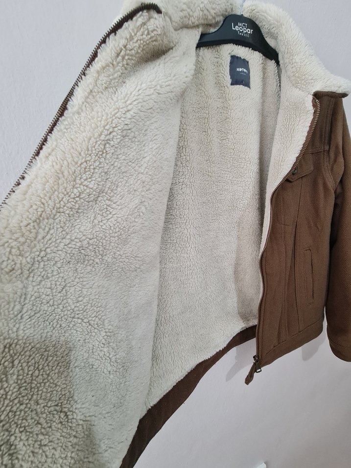 koton çok temiz üründür 
Düğmeli Erkek Kahverengi Süet Ceket - Görsel 3