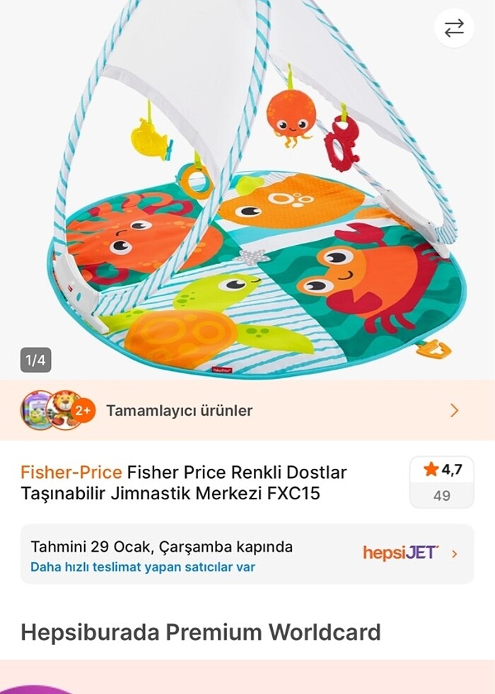 fisher price renkli dostlar taşınabilir oyun matı - Görsel 2