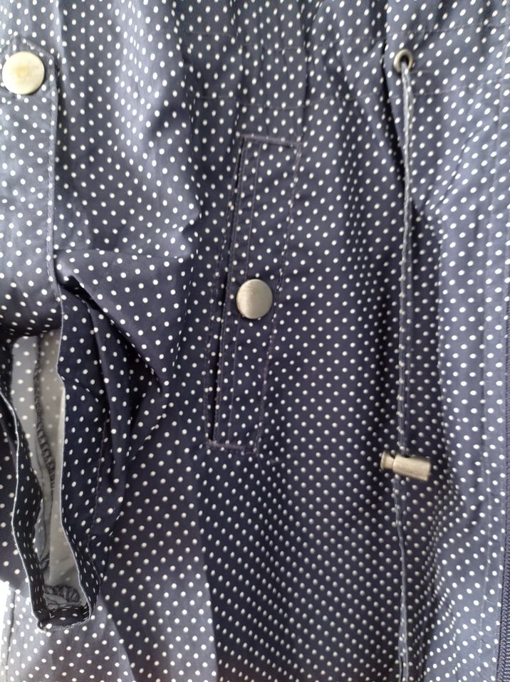 Lacivert Düğmeli Yağmurluk - Görsel 4