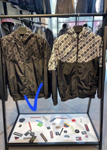 l/xl Beden Siyah Baskılı Sokak Stil Erkek Mont