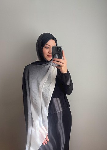Siyah-beyaz Dubai degrade şal