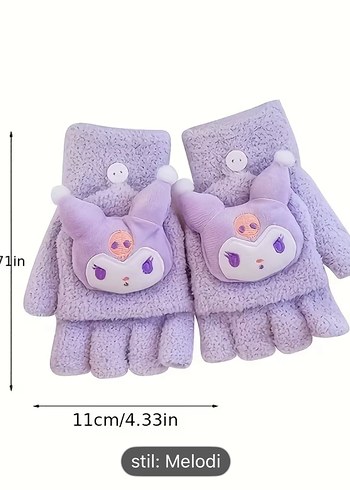 Kız Çocuk Pembe Hello Kity Eldiven - Görsel 2