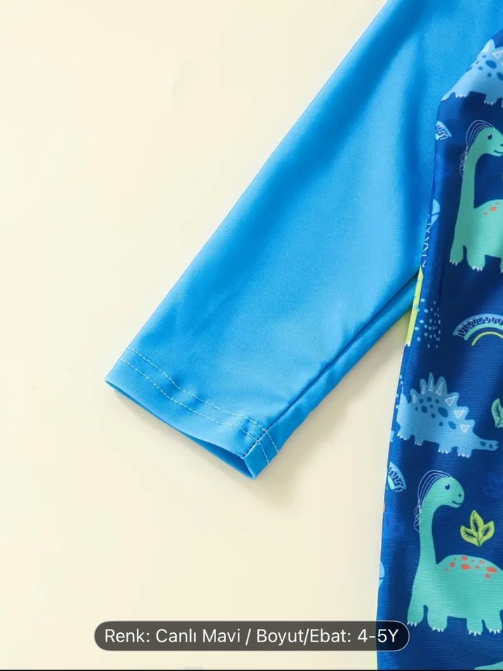 Canlı Mavi Erkek Çocuk Uzun Kollu Mayo Takımı - Görsel 4