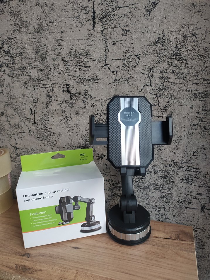 Gri Araç Telefon Tutucu 360° Döner - Görsel 2