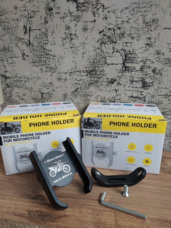 MOTOSİKLET DEMİR TELEFON TUTUCU SİYAH - Görsel 2