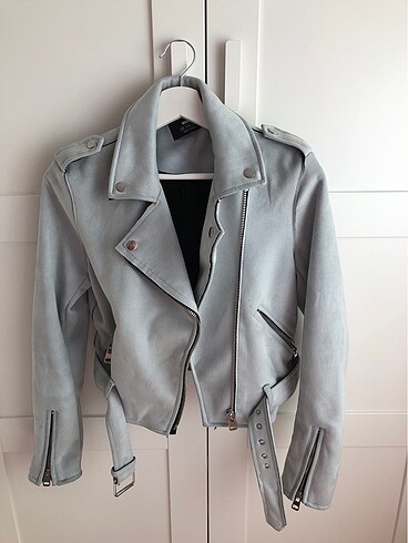 Bershka Biker ceket su yesili