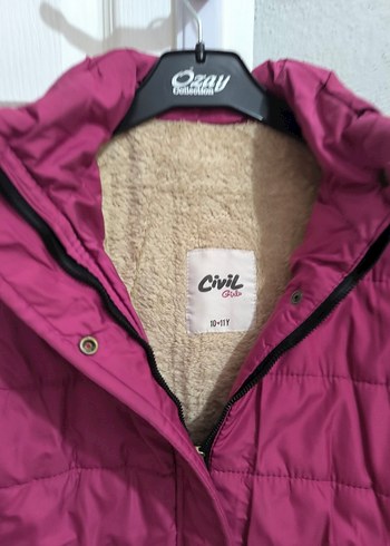 Kız Çocuk Pembe Kürklü Street Wear Mont