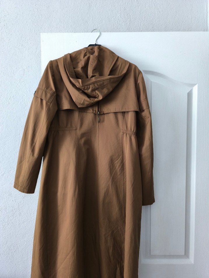 Bej Uzun Kadın Trençkot - Görsel 5