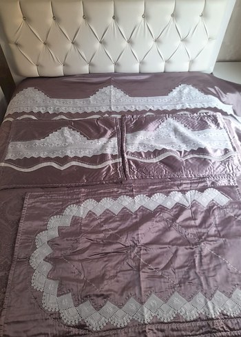 İşlemeli Mor pike takımı - Görsel 3