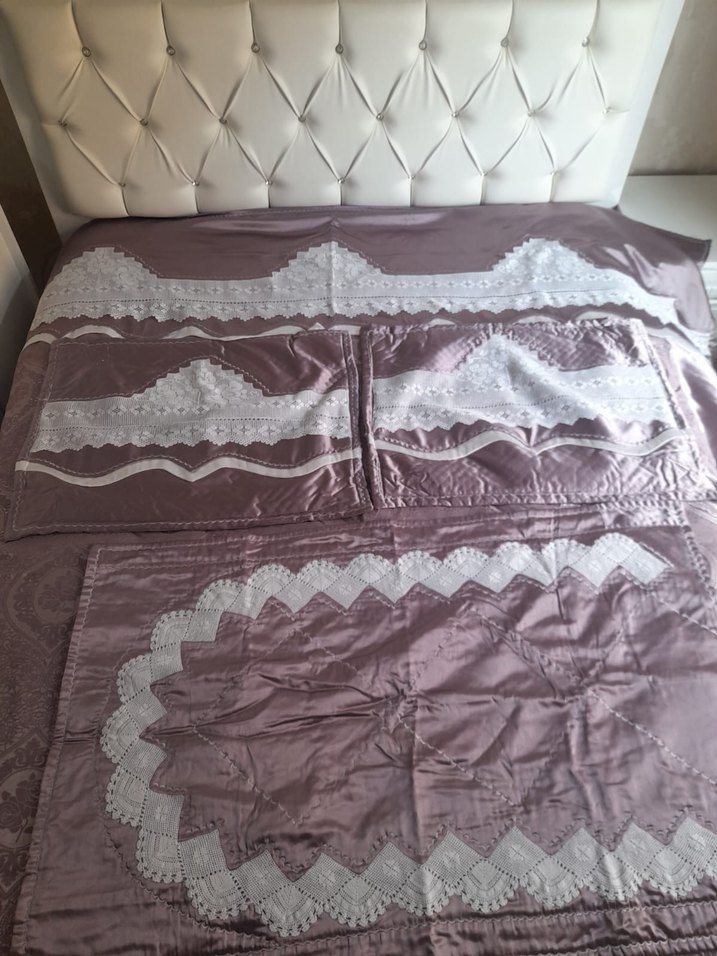 İşlemeli Mor pike takımı - Görsel 3