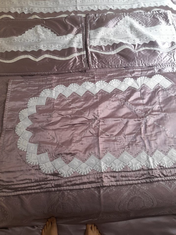 İşlemeli Mor pike takımı - Görsel 5