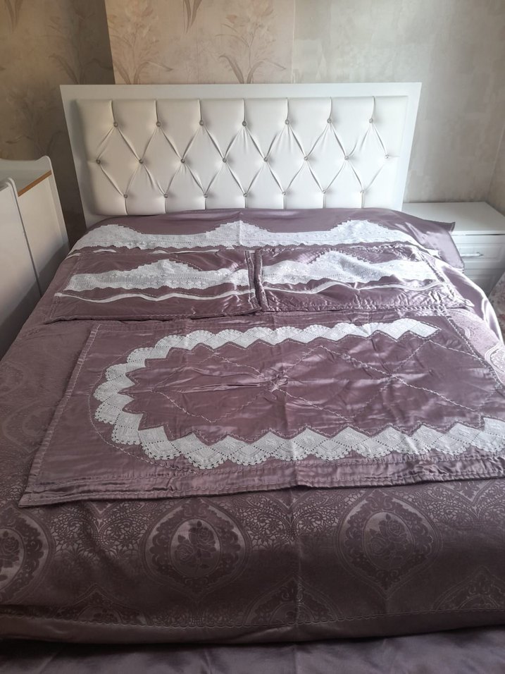 İşlemeli Mor pike takımı - Görsel 2