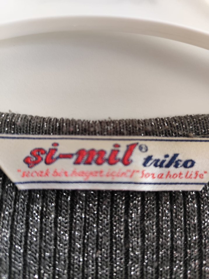 Gri V Yaka Örgü Kadın Kazak - Görsel 4