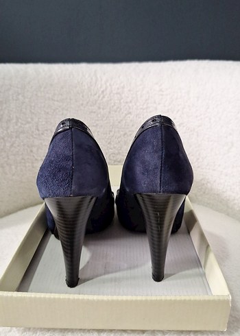 Lacivert Süet Stiletto - Görsel 5