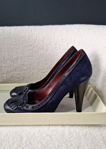 Lacivert Süet Stiletto - Görsel 4