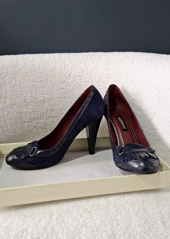 Lacivert Süet Stiletto - Görsel 6