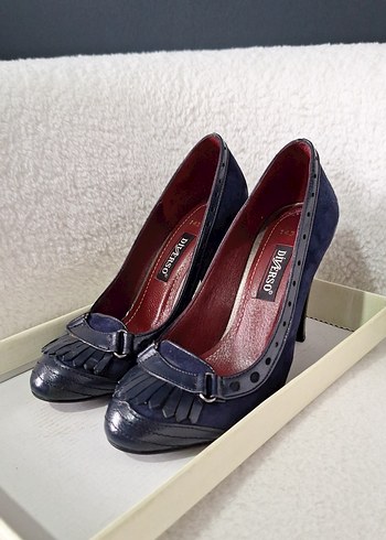 Lacivert Süet Stiletto - Görsel 3