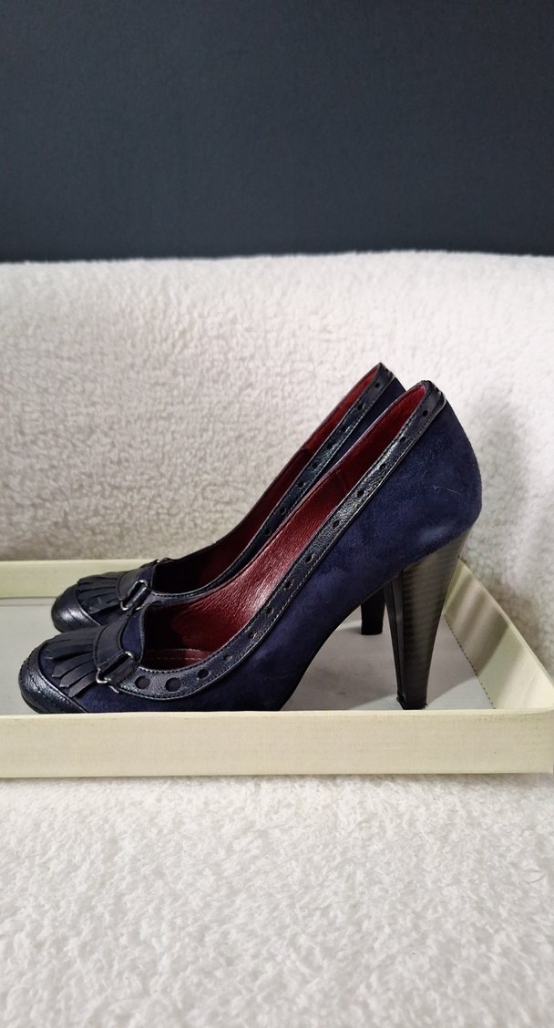 Lacivert Süet Stiletto - Görsel 4