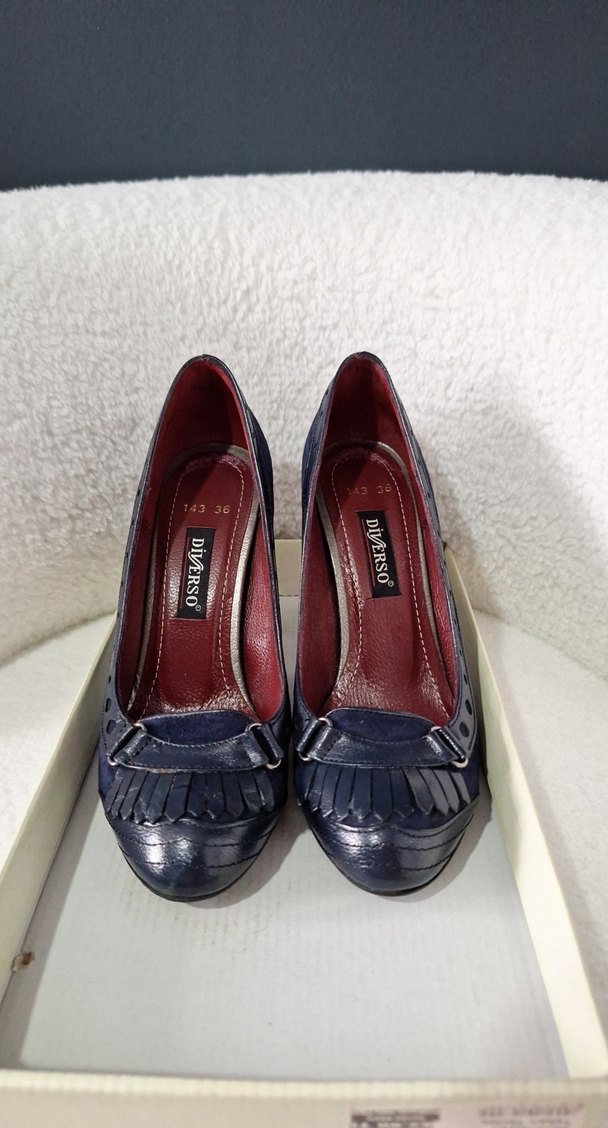 Lacivert Süet Stiletto - Görsel 2