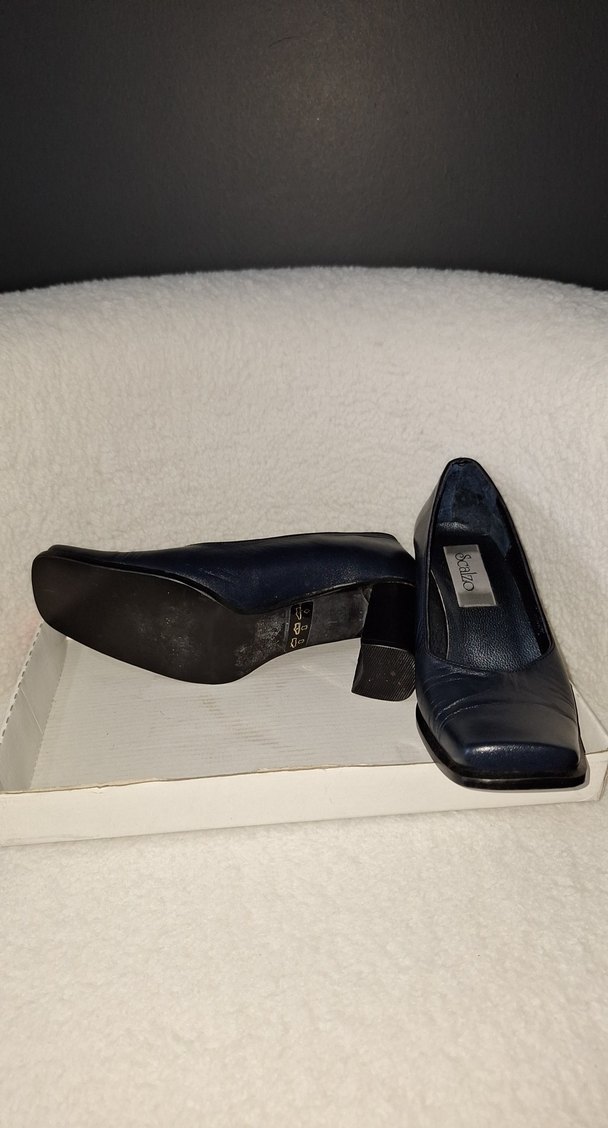 Klasik Kadın Mavi Topuklu Ayakkabı - Görsel 5