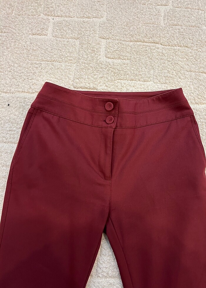 Vakko bordo kumaş pantolon - Görsel 4