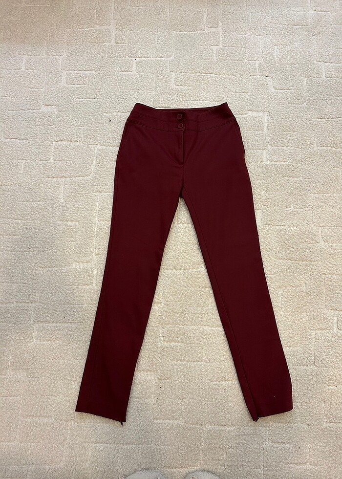 Vakko bordo kumaş pantolon - Görsel 5